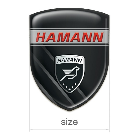 Hamann Car Accessories Badge Black with Diagonal Grey Lines Variant 