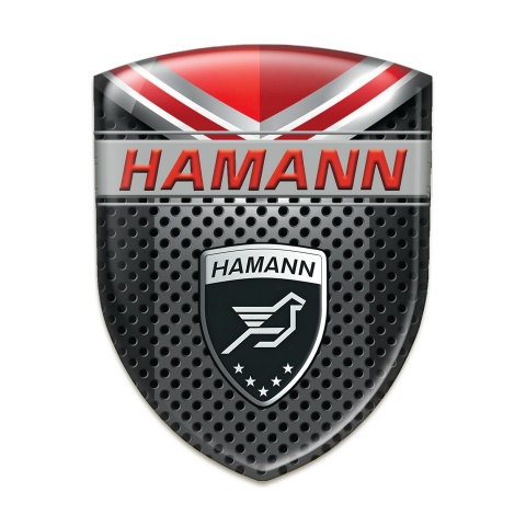 Hamann Silicone Car Decal Badge dark Perforated Base with Red Deatail Variant 