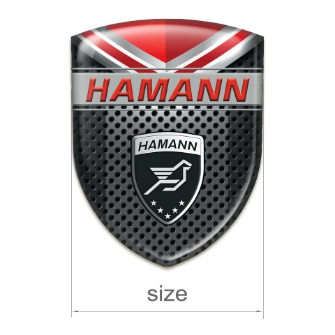 Hamann Silicone Car Decal Badge dark Perforated Base with Red Deatail Variant 