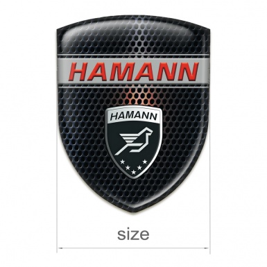 Hamann 3D Gel Emblem Black Perforated Base with Red Shadow