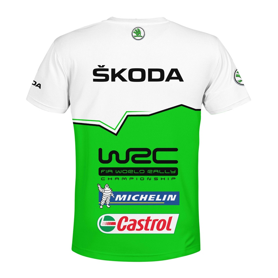 Skoda WRC Tshirt White Electric Green Tshirts Clothes XSticker