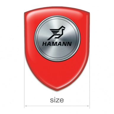 Hamann Car Accessories Badge Red Base and Silver Round Logo 