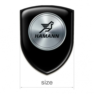 Hamann Silicone Car Decal Badge Black base Silver Round Logo 
