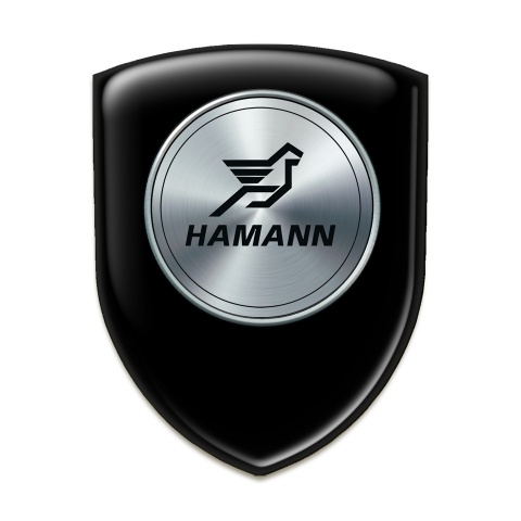 Hamann Silicone Car Decal Badge Black base Silver Round Logo 