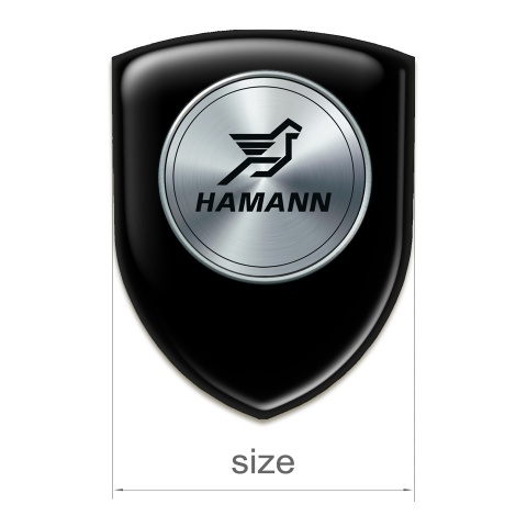 Hamann Silicone Car Decal Badge Black base Silver Round Logo 