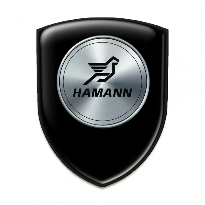 Hamann Silicone Car Decal Badge Black base Silver Round Logo 