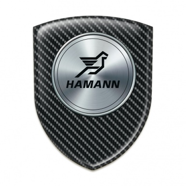 Hamann Auto Emblem Black carbon Silver round Logo 