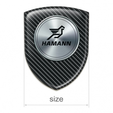 Hamann Auto Emblem Black carbon Silver round Logo 