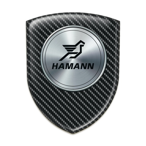 Hamann Auto Emblem Black carbon Silver round Logo 