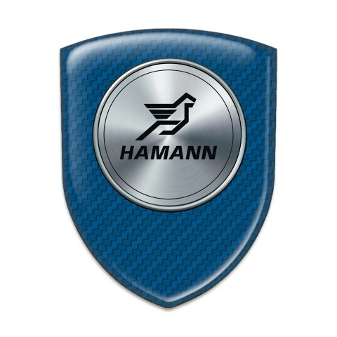 Hamann Emblem Badge Logo navy Blue Carbon and Round Logo 