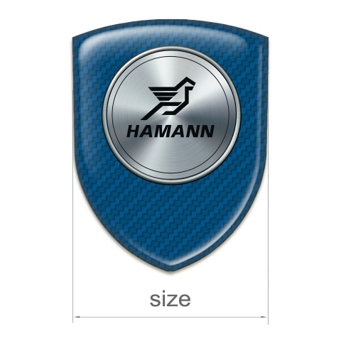 Hamann Emblem Badge Logo navy Blue Carbon and Round Logo 