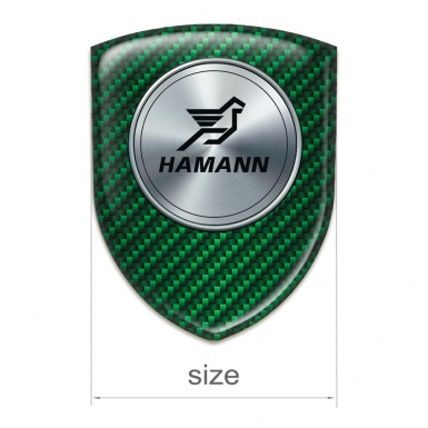 Hamann Domed Emblem green Carbon Print and Round Silver Logo 
