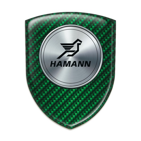 Hamann Domed Emblem green Carbon Print and Round Silver Logo 