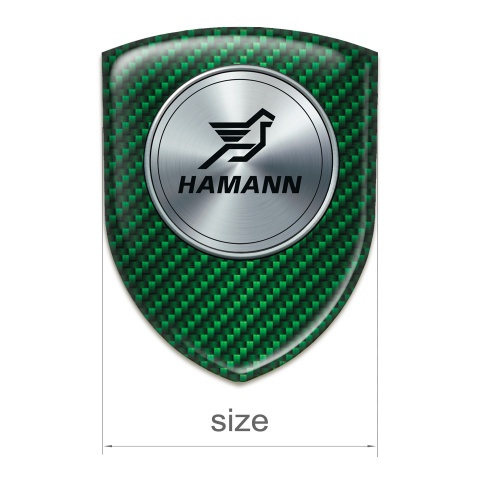Hamann Domed Emblem green Carbon Print and Round Silver Logo 