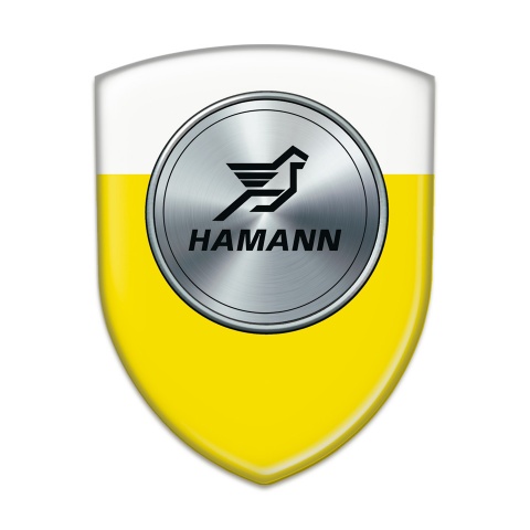 Hamann Silicone Car Decal Badge Yellow White Print 