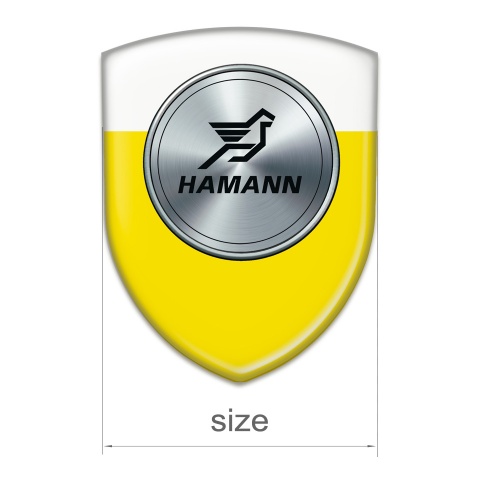 Hamann Silicone Car Decal Badge Yellow White Print 