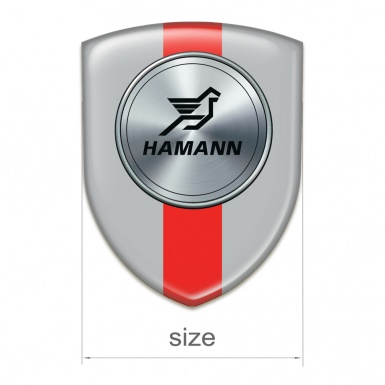 Hamann Auto Emblem Grey with Red Ribbon Print 