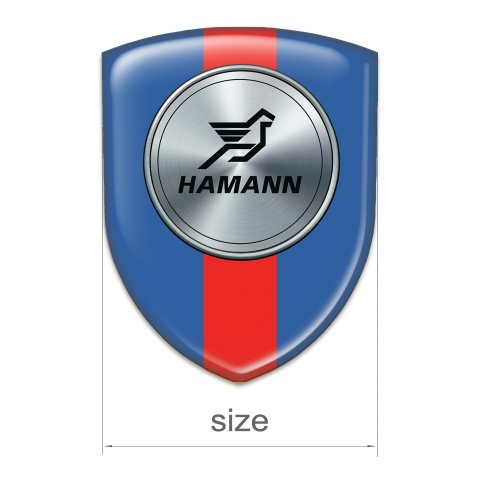 Hamann Logo Emblem Blue with Red Ribbon Print 