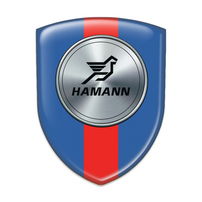 Hamann Logo Emblem Blue with Red Ribbon Print 