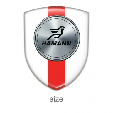 Hamann Silicone Emblem White with Red Ribbon Print 