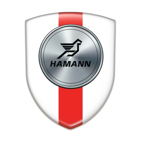 Hamann Silicone Emblem White with Red Ribbon Print 