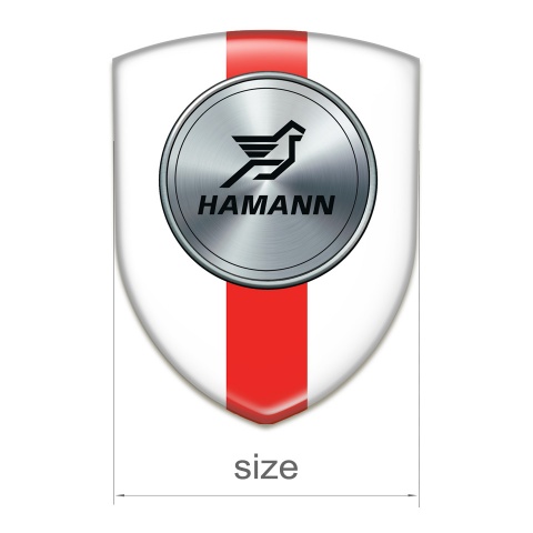 Hamann Silicone Emblem White with Red Ribbon Print 