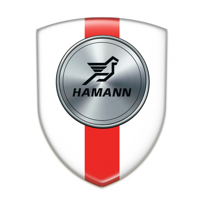 Hamann Silicone Emblem White with Red Ribbon Print 
