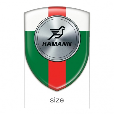 Hamann Resin Sticker Green White with Red Ribbon Print 