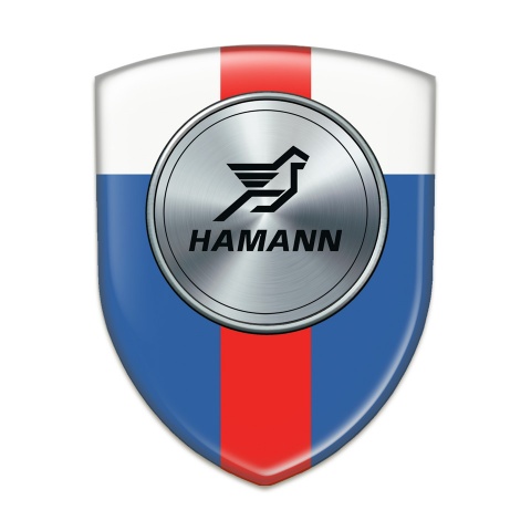Hamann 3D Gel Emblem Blue White with Red Ribbon print 