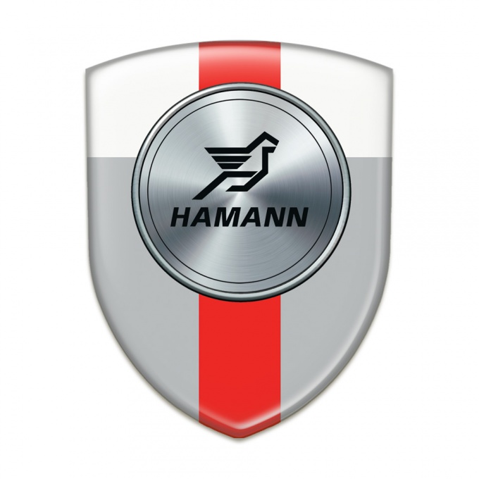 Hamann Emblem Interior Grey White with Red Ribbon Print 