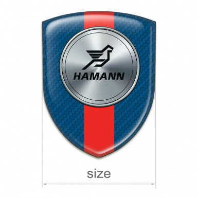 Hamann Car Accessories Badge Navy blue Carbon with Red Band Print 