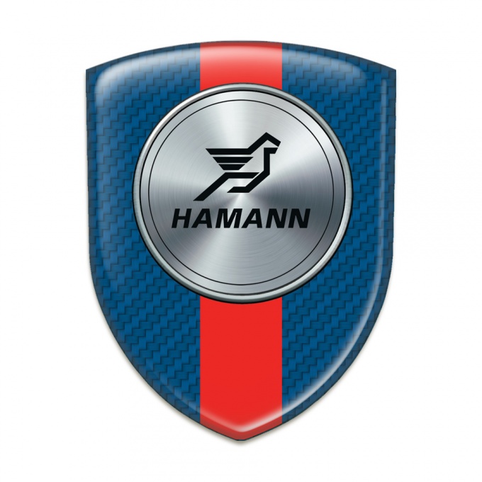 Hamann Car Accessories Badge Navy blue Carbon with Red Band Print 