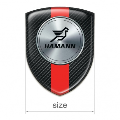 Hamann Silicone Car Decal Badge Dark carbon with Red Band Print 