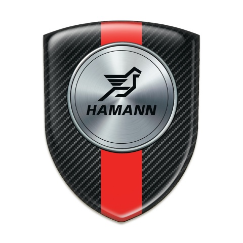Hamann Silicone Car Decal Badge Dark carbon with Red Band Print 