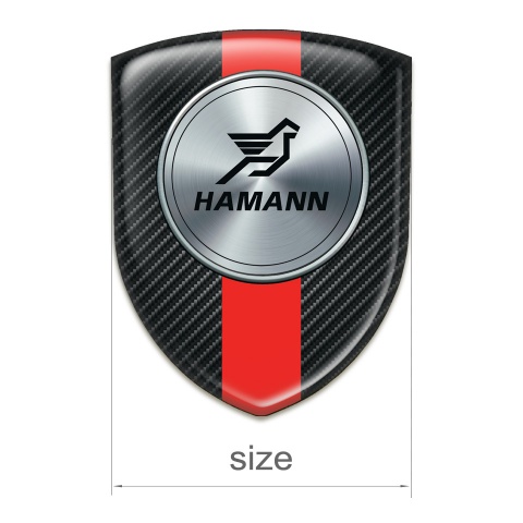 Hamann Silicone Car Decal Badge Dark carbon with Red Band Print 