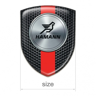 Hamann Emblem Badge Logo Perforated Steel with Red Band print 