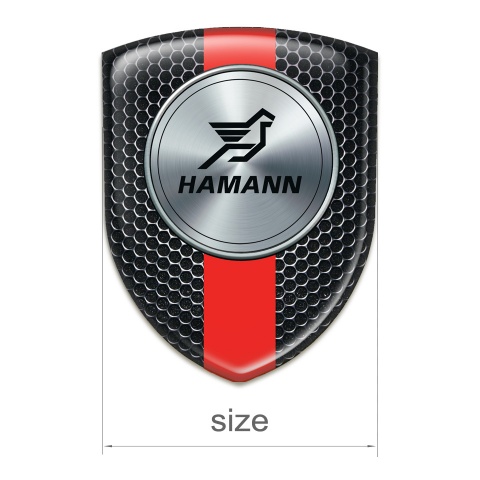 Hamann Emblem Badge Logo Perforated Steel with Red Band print 