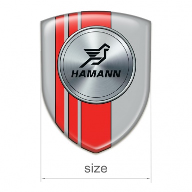 Hamann Self Adhesive Emblem Logo Grey with Red Tapes version 