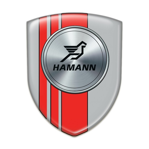 Hamann Self Adhesive Emblem Logo Grey with Red Tapes version 