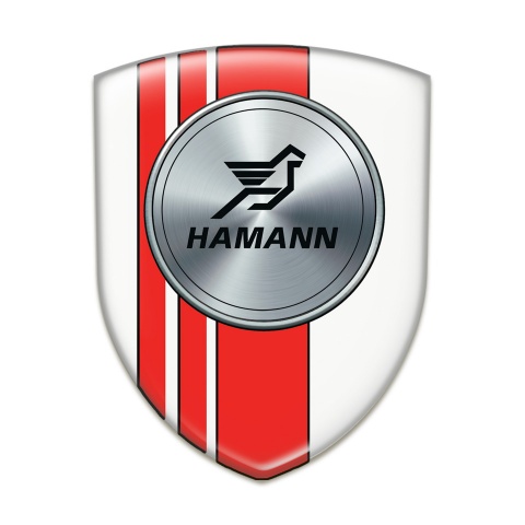 Hamann 3D Gel Emblem White with Red Tapes Version 