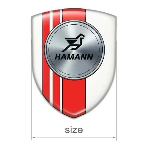 Hamann 3D Gel Emblem White with Red Tapes Version 