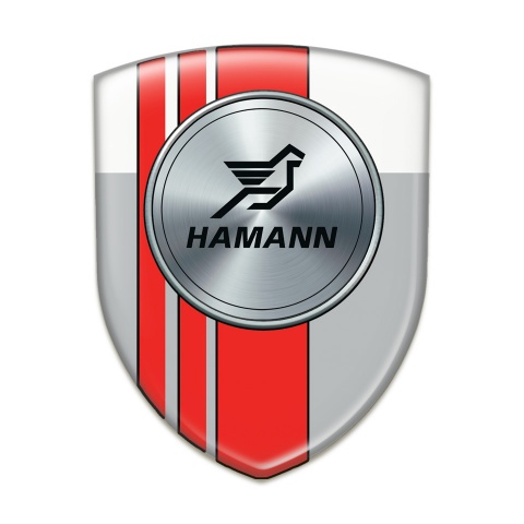 Hamann Car Accessories Badge Grey White with Red Tapes Version 