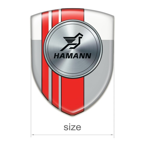 Hamann Car Accessories Badge Grey White with Red Tapes Version 
