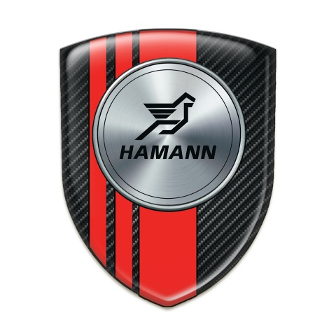 Hamann Self Adhesive Car logo Emblem Black Carbon with Red Tapes Version 