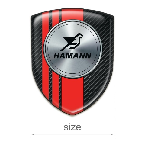 Hamann Self Adhesive Car logo Emblem Black Carbon with Red Tapes Version 