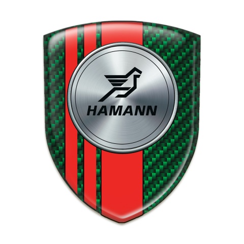 Hamann Car Interior Badge Green carbon with Red Tapes Version 