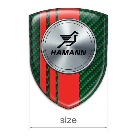 Hamann Car Interior Badge Green carbon with Red Tapes Version 