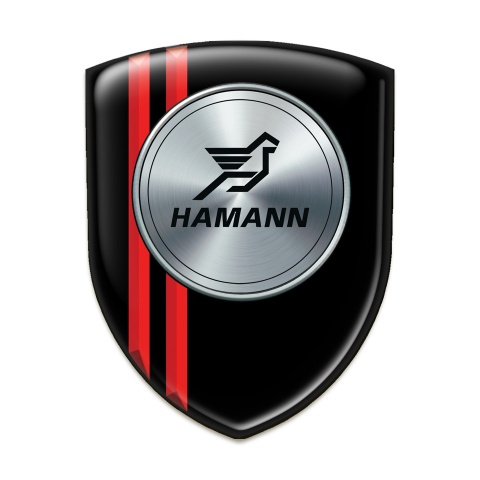 Hamann Silicone Badge Black with Red Lines Version 