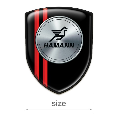 Hamann Silicone Badge Black with Red Lines Version 