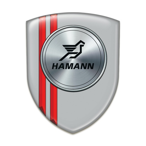 Hamann Auto Emblem Grey with Red Lines Version 